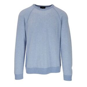 VINCE Cashmere Wool Birdseye Crew Neck Sweater Men's L Blue Raglan Long Sleeve